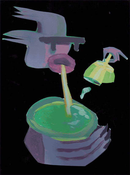 escaner, mate, acrilico, animacion, loop, tecnica mixta