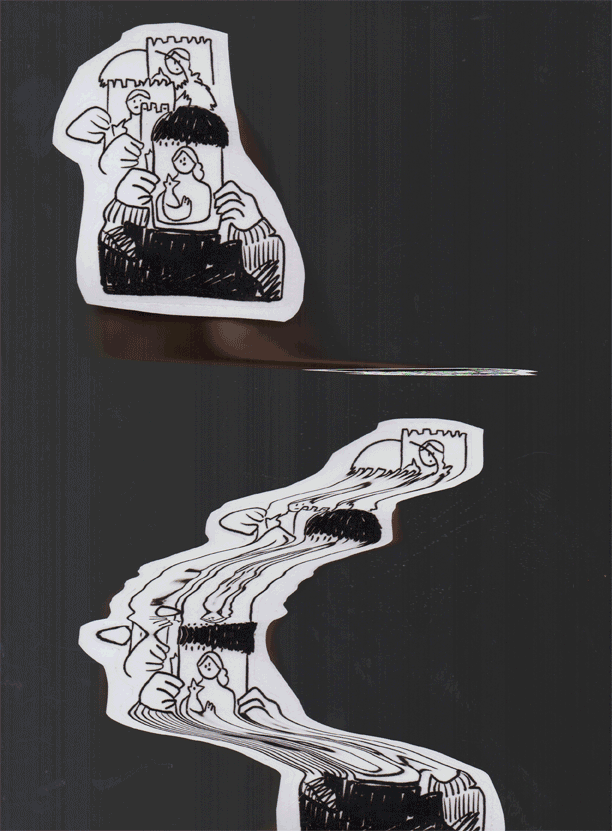 dibujo, escaner, animacion, loop, calco